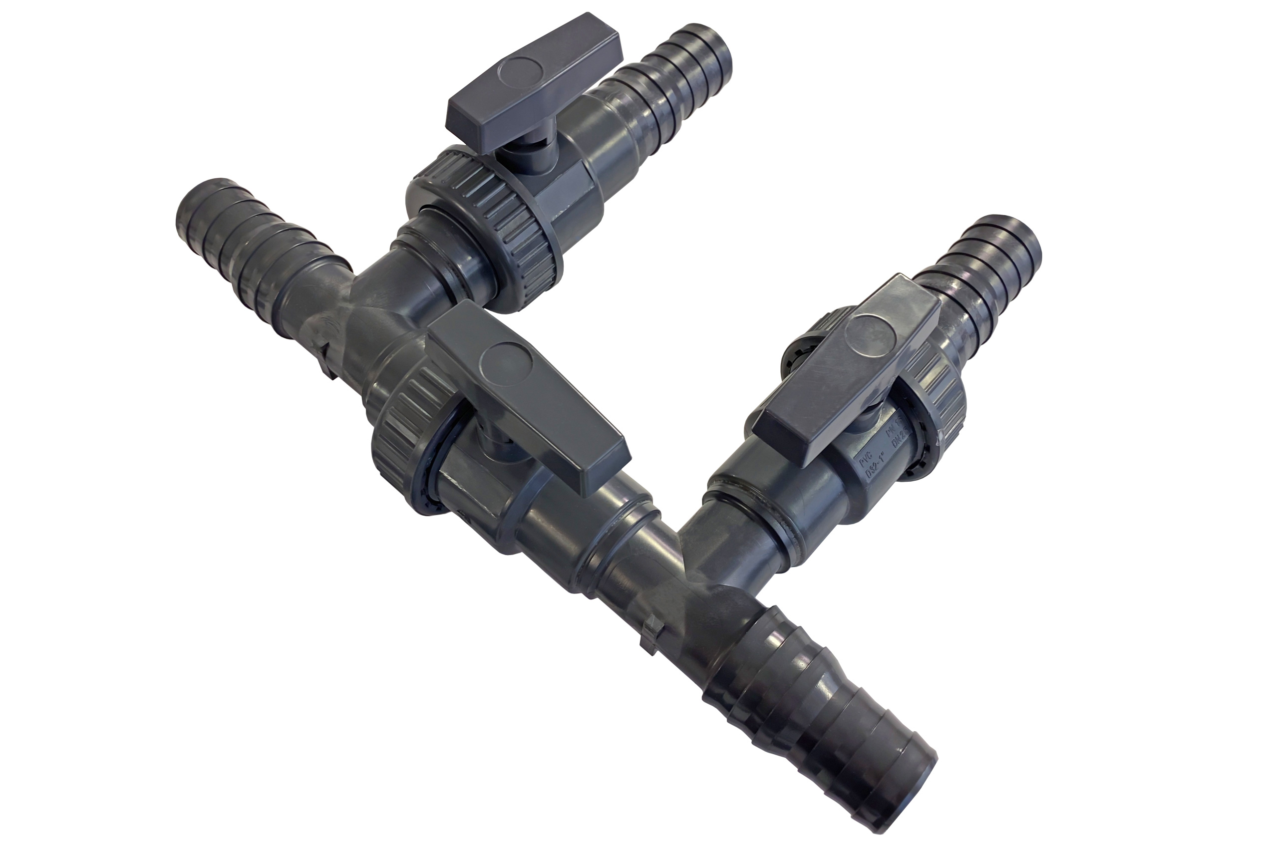 Solarbypass 3-Wege 38/32mm Schlauchanschluß