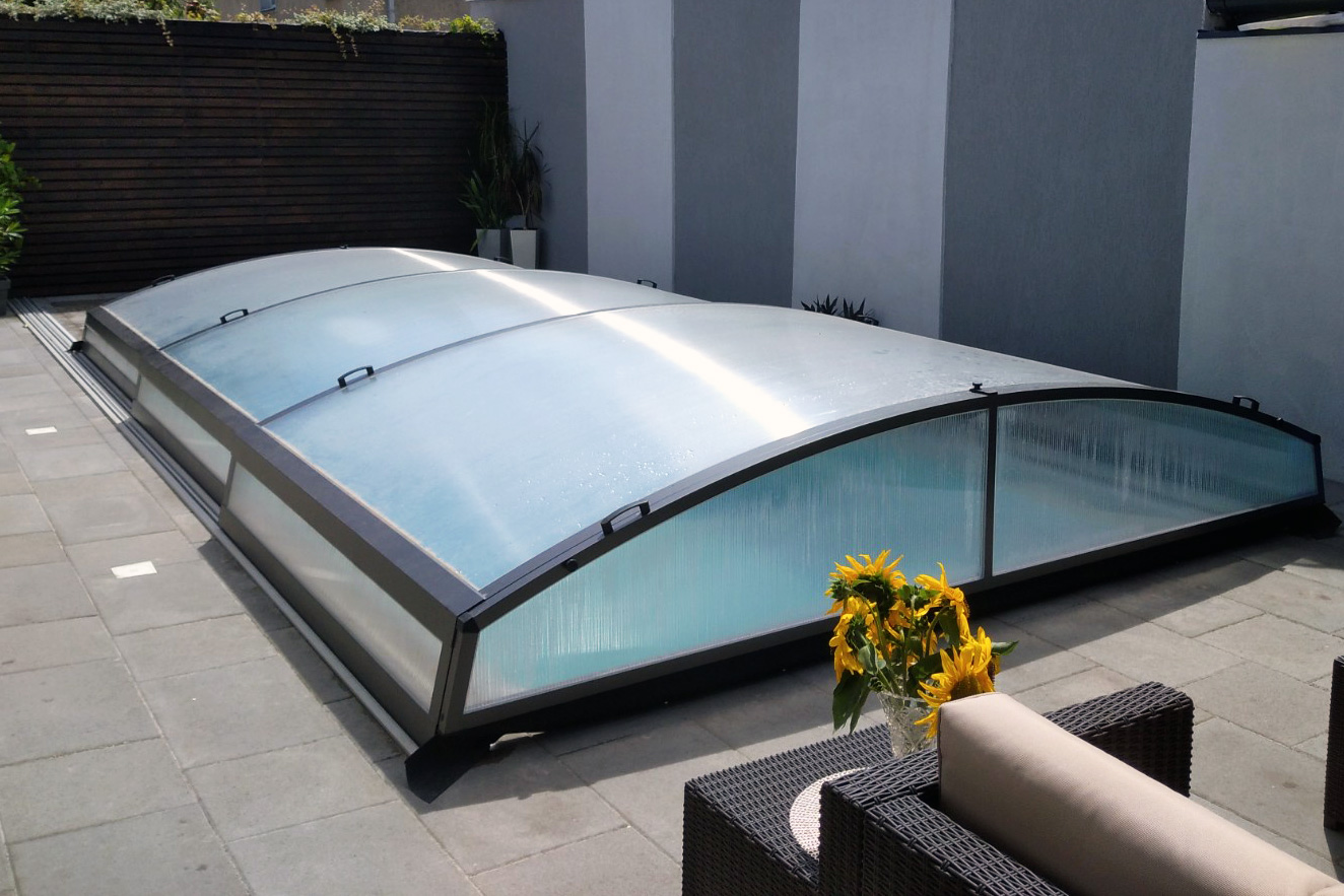 Pool-Überdachung Hamburg Flach
